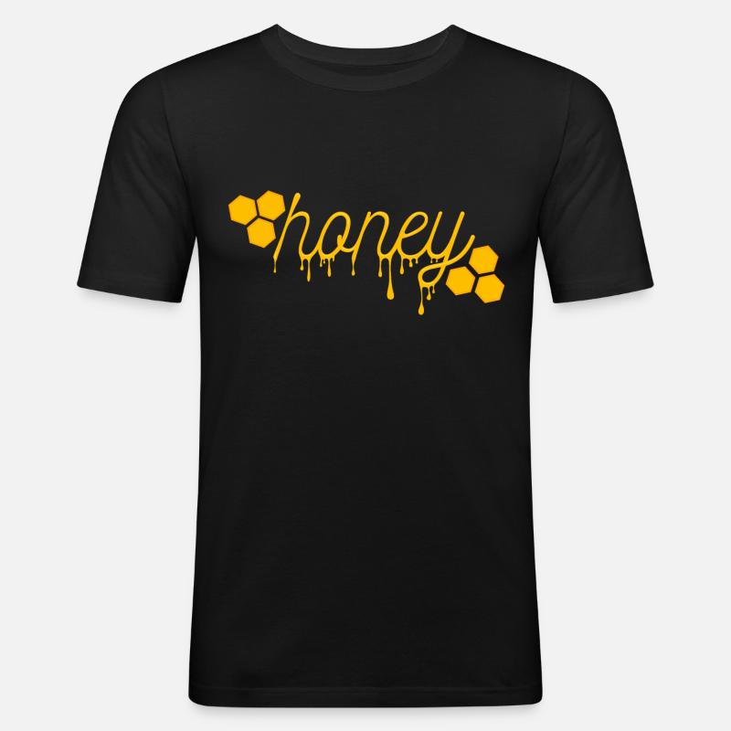 Honig Shirt ● fliessender Honig ● Geschenk - Männer Slim Fit T-Shirt - Schwarz