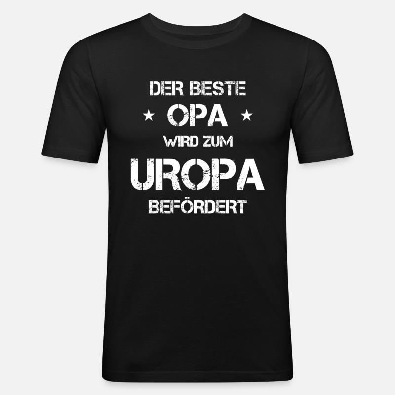 Uropa Geschenk - Männer Slim Fit T-Shirt - Schwarz