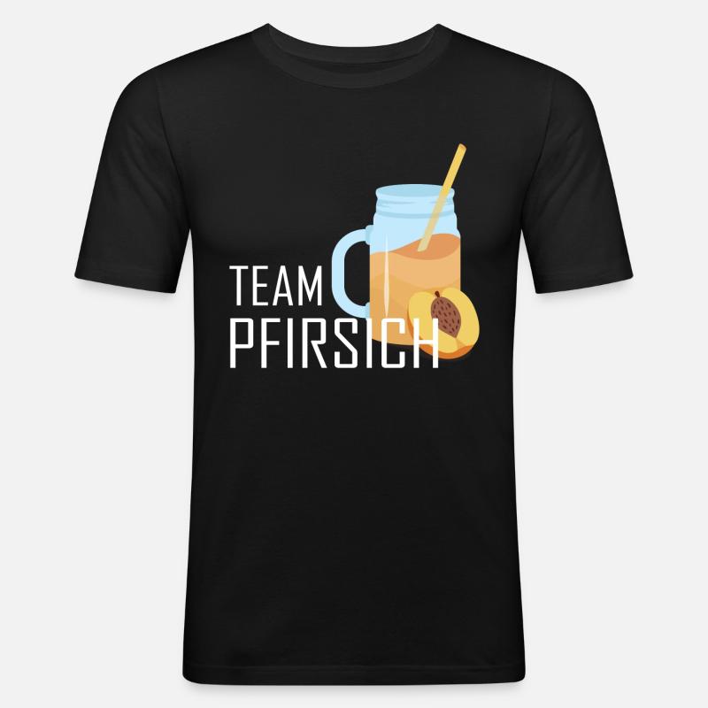 Eistee Pfirsich Sommer - Männer Slim Fit T-Shirt - Schwarz