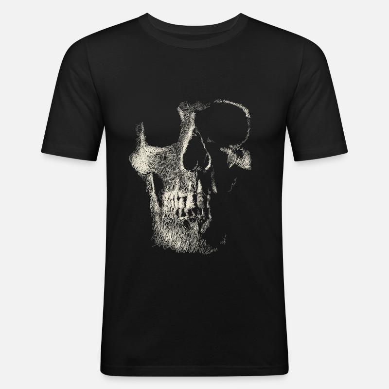 Schädel - Männer Slim Fit T-Shirt - Schwarz