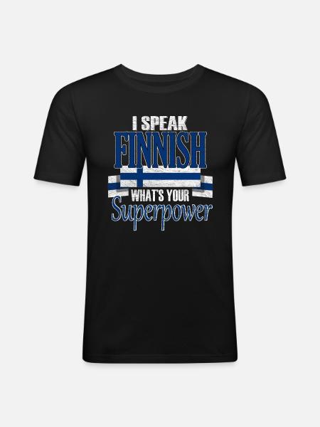 Finlande - T-shirt près du corps Homme - noir