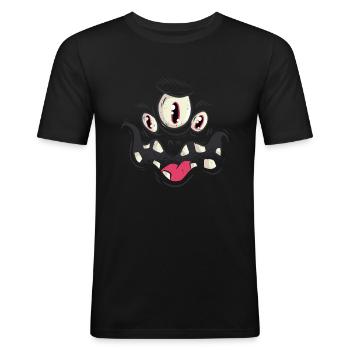 Halloween Monster - Männer Slim Fit T-Shirt - Schwarz - Vorne - Nik (191cm)