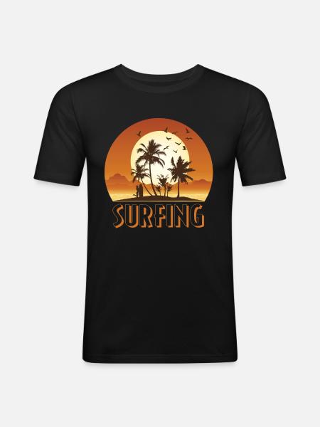 Surfer Surfen Surfing - Men's Slim Fit T-Shirt - black