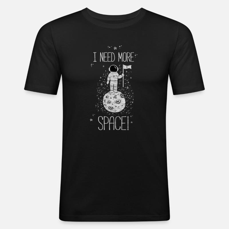Astronaut - Männer Slim Fit T-Shirt - Schwarz