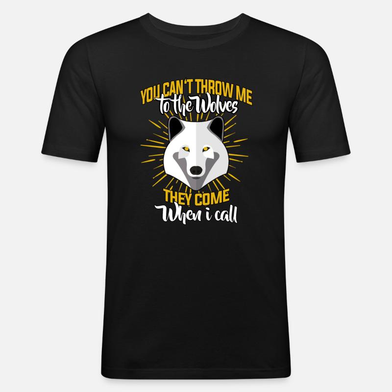 Wolf Wölfe - Männer Slim Fit T-Shirt - Schwarz