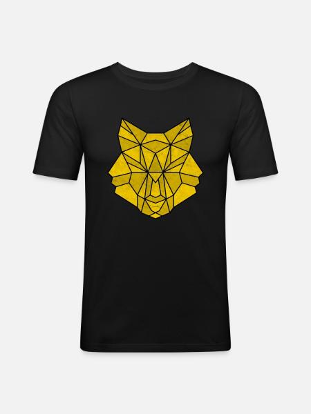 Wolf polygon wolves - Men's Slim Fit T-Shirt - black