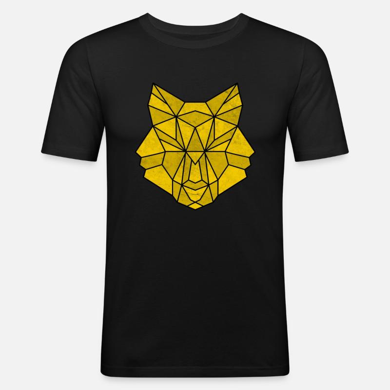 Wolf polygon wolves - Men's Slim Fit T-Shirt - black