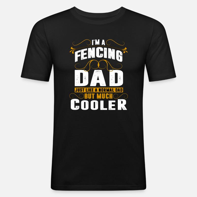 Fechten Schwertkampf Dad - Männer Slim Fit T-Shirt - Schwarz
