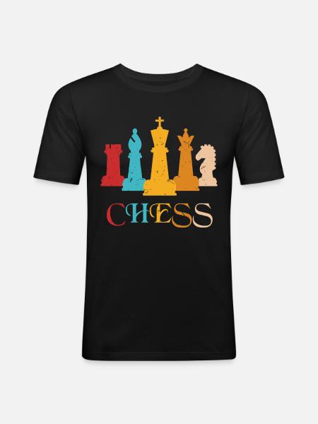 Chesspiece Checkmate Chess Chessboard - Men's Slim Fit T-Shirt - black