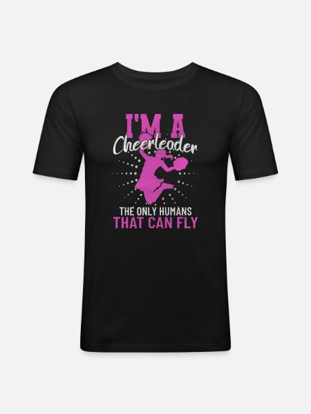 Cheerleader - Männer Slim Fit T-Shirt - Schwarz