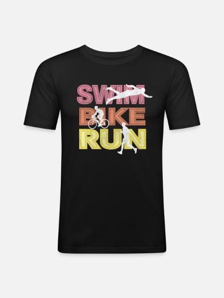 Triathlon - T-shirt près du corps Homme - noir