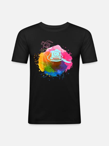 photographe - T-shirt près du corps Homme - noir