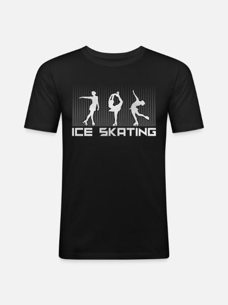 Eislauf - Männer Slim Fit T-Shirt - Schwarz