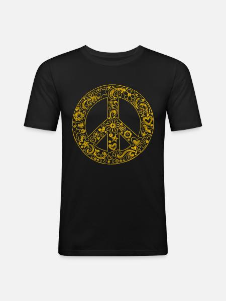 Peace Sign Hippie Peace - Herre Slim Fit T-Shirt - sort