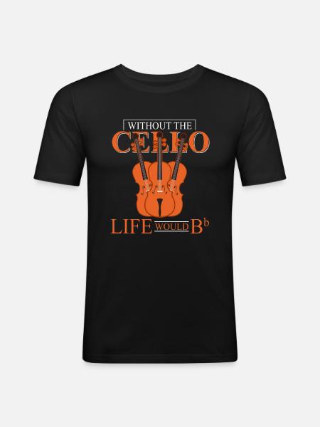 Violoncelle - T-shirt près du corps Homme - noir