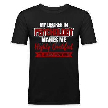 Psychotherapeut Psychologe - Männer Slim Fit T-Shirt - Schwarz - Vorne - Nik (191cm)