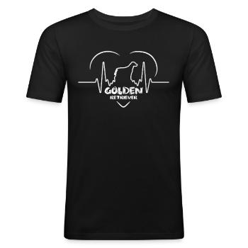 Golden Retriever - Männer Slim Fit T-Shirt - Schwarz - Vorne - Nik (191cm)