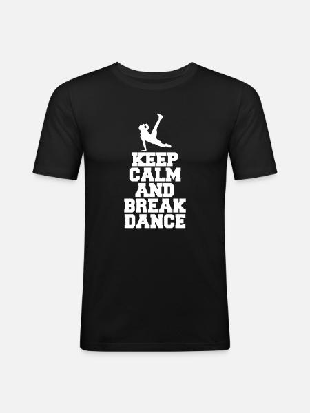 break dance - T-shirt près du corps Homme - noir