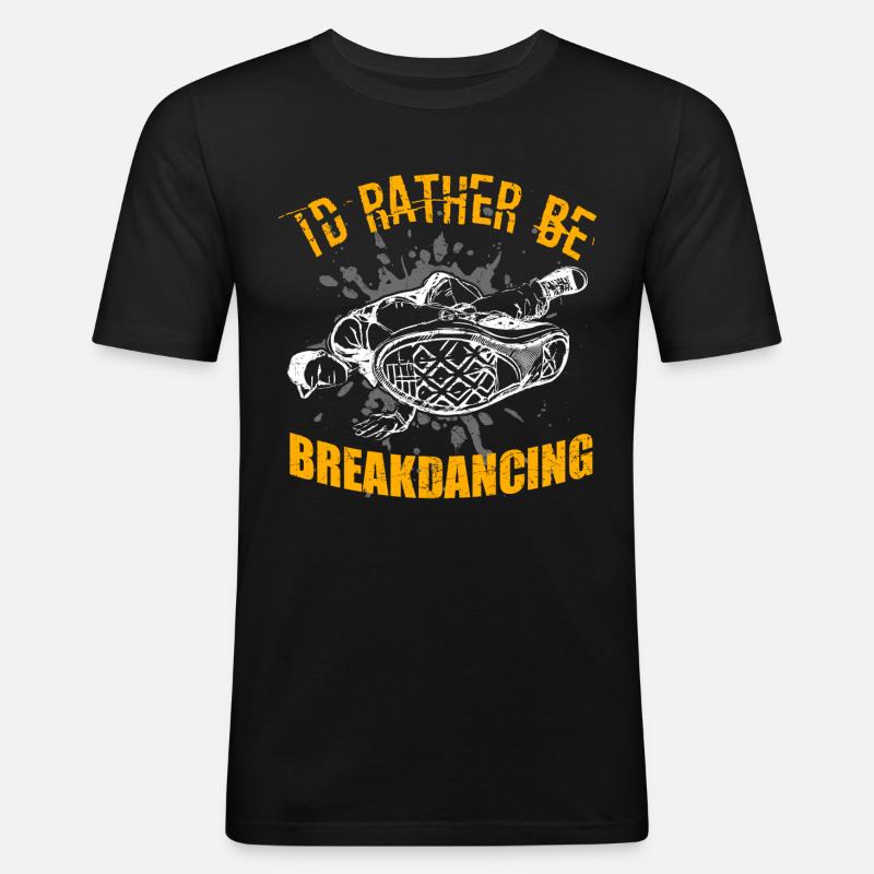 Breakdancing - Männer Slim Fit T-Shirt - Schwarz