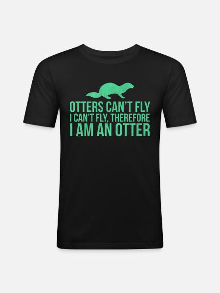 Otter Funny animals - Men's Slim Fit T-Shirt - black