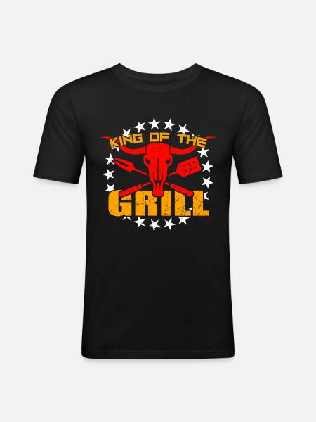 Grillkönig - Men's Slim Fit T-Shirt - black