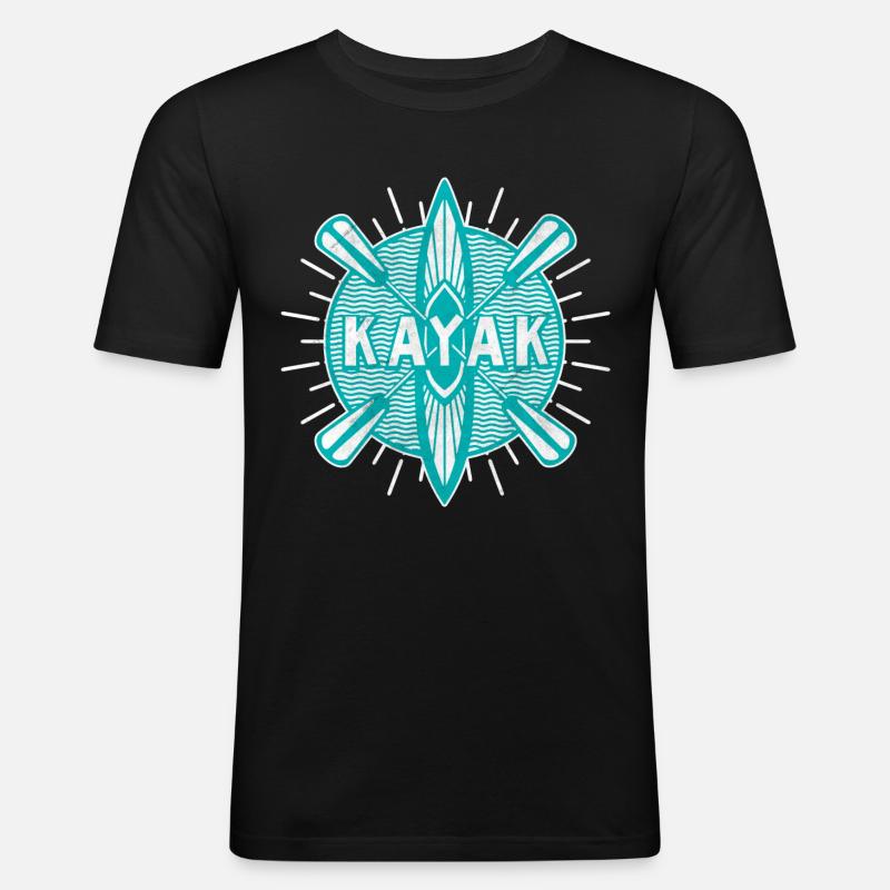 Kayak - Männer Slim Fit T-Shirt - Schwarz