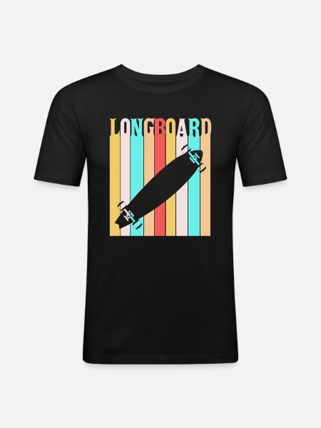 longboard - T-shirt près du corps Homme - noir