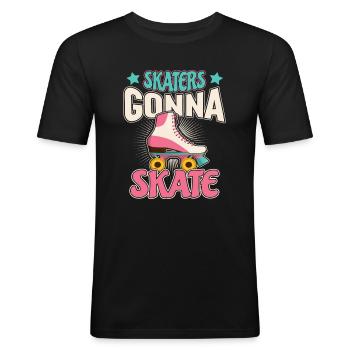 Patins à roues alignées Inliner - T-shirt près du corps Homme - noir - Devant - Nik (191cm)