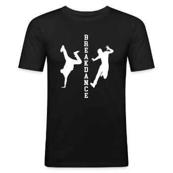 Breakdancing - Men's Slim Fit T-Shirt - black - Front - Nik (191cm)