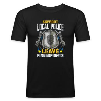 Police policewoman - Men's Slim Fit T-Shirt - black - Front - Nik (191cm)