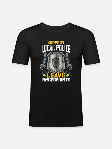 Police policière - T-shirt près du corps Homme - noir