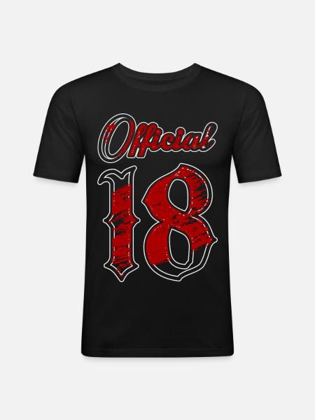 Officially 18 years - Men's Slim Fit T-Shirt - black