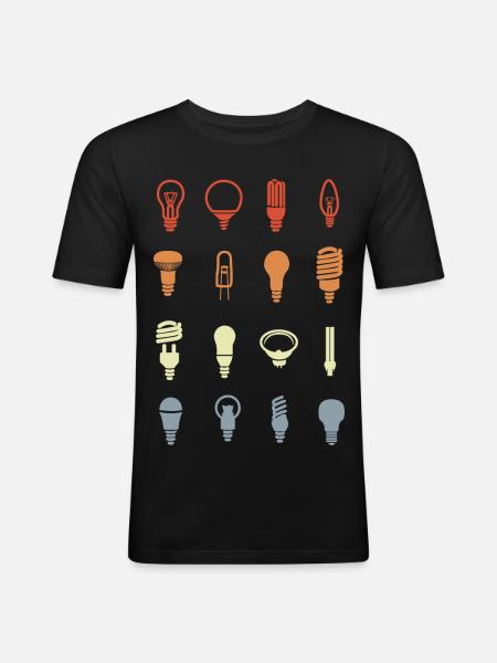 Light bulb sockets - Men's Slim Fit T-Shirt - black
