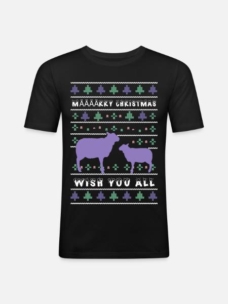 Määäärry Christmas Sheep - Men's Slim Fit T-Shirt - black