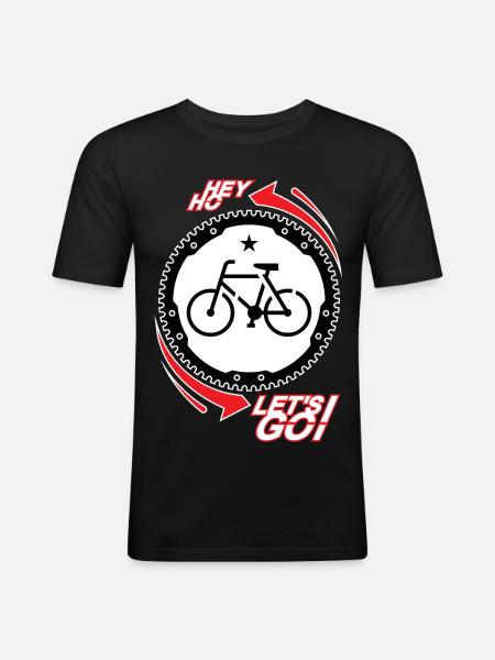 HEY HO - BICYCLE - LET'S GO! - Men's Slim Fit T-Shirt - black