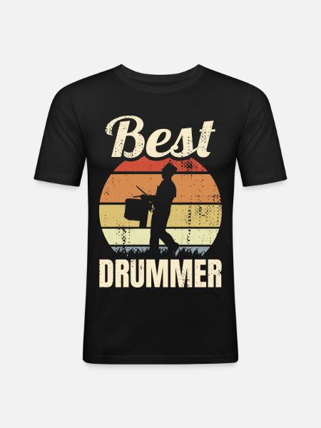 Best Drummer - Men's Slim Fit T-Shirt - black