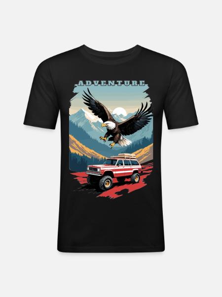 Adventure Tour USA - Men's Slim Fit T-Shirt - black