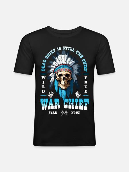 Indian Skull - Men's Slim Fit T-Shirt - black