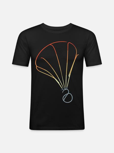 Retro Shuttlecock Sketch - Men's Slim Fit T-Shirt - black