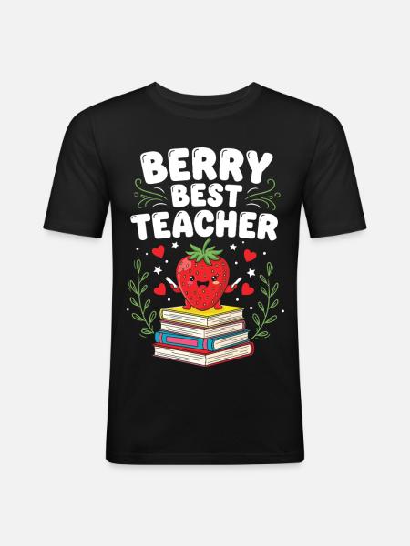 Berry Best Teacher Elementary Teacher - Men's Slim Fit T-Shirt - black