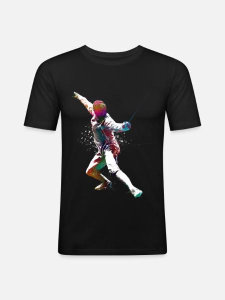 Fechtsportkunst #fencing #sport - Männer Slim Fit T-Shirt - Schwarz