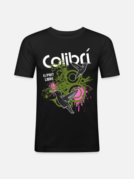 Liberté Colibris Urbains - T-shirt près du corps Homme - noir