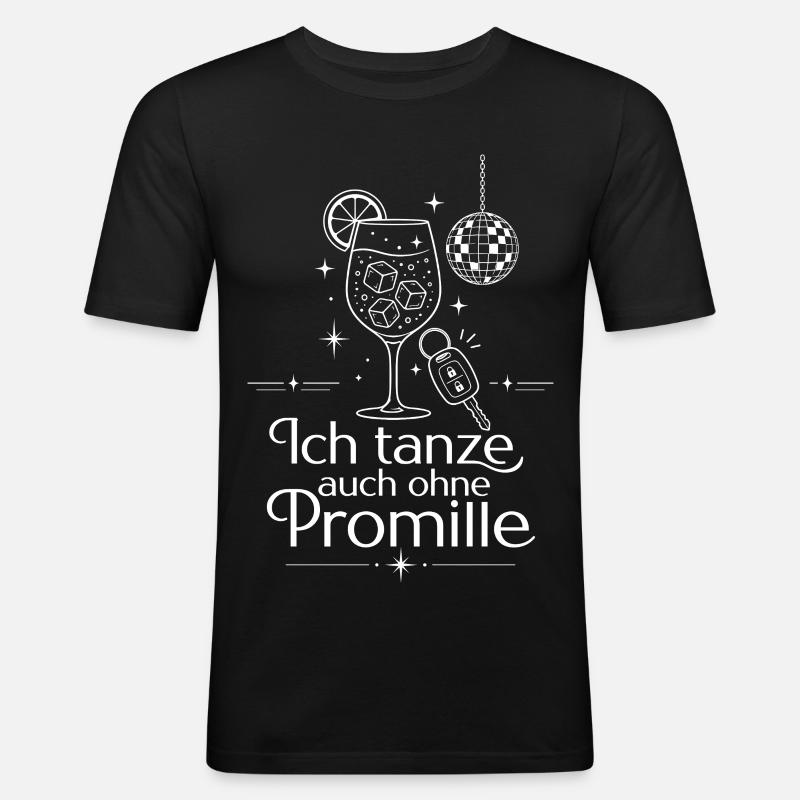 Null Prozent mit voller Attitüde - Männer Slim Fit T-Shirt - Schwarz
