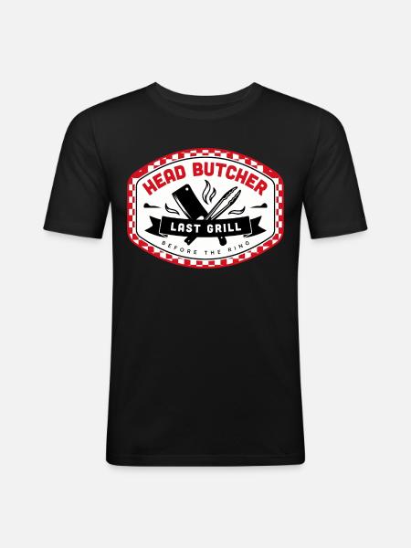 LAST BRISKET – Butcher Edition - Men's Slim Fit T-Shirt - black