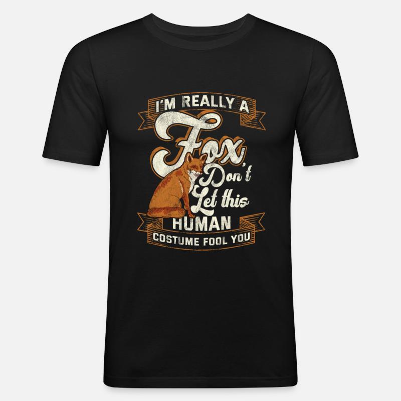 Fuchs - Männer Slim Fit T-Shirt - Schwarz