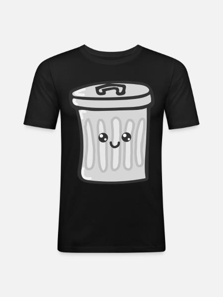Garbage Bin Funny Gift - Men's Slim Fit T-Shirt - black