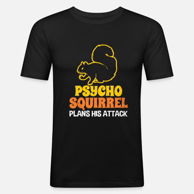 Eichhörnchen - Männer Slim Fit T-Shirt - Schwarz