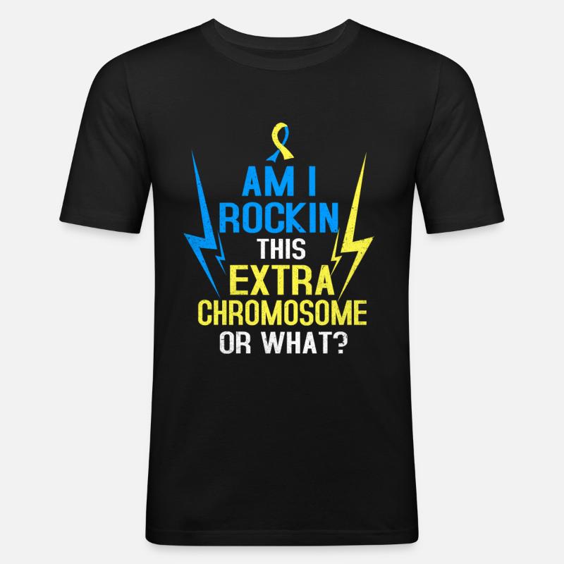 Down Syndrom - Männer Slim Fit T-Shirt - Schwarz