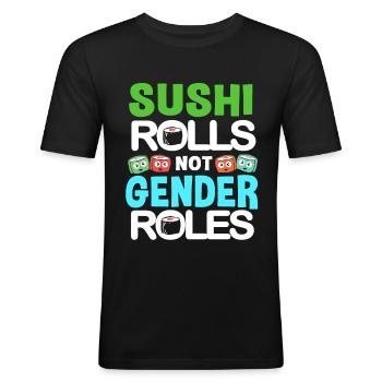 Sushi Go Reis Japan Tokio Miso Nigiri Maki Udon - Männer Slim Fit T-Shirt - Schwarz - Vorne - Nik (191cm)