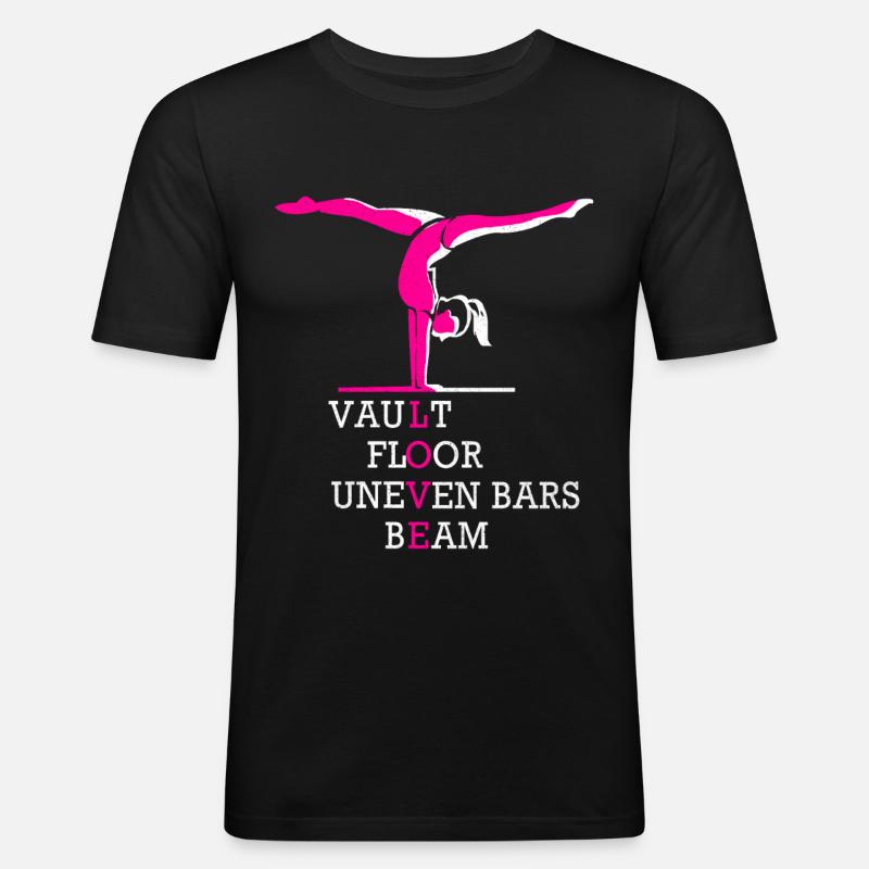 Gymnastik - Männer Slim Fit T-Shirt - Schwarz